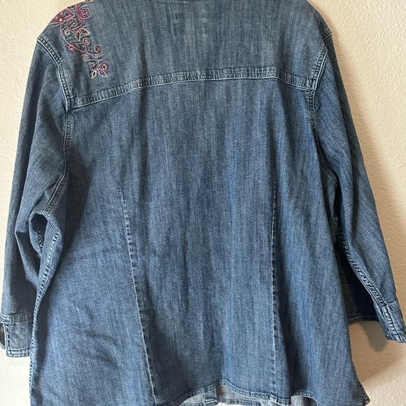 Christopher & Banks Denim Button Down Shirt - Picture 4 of 4